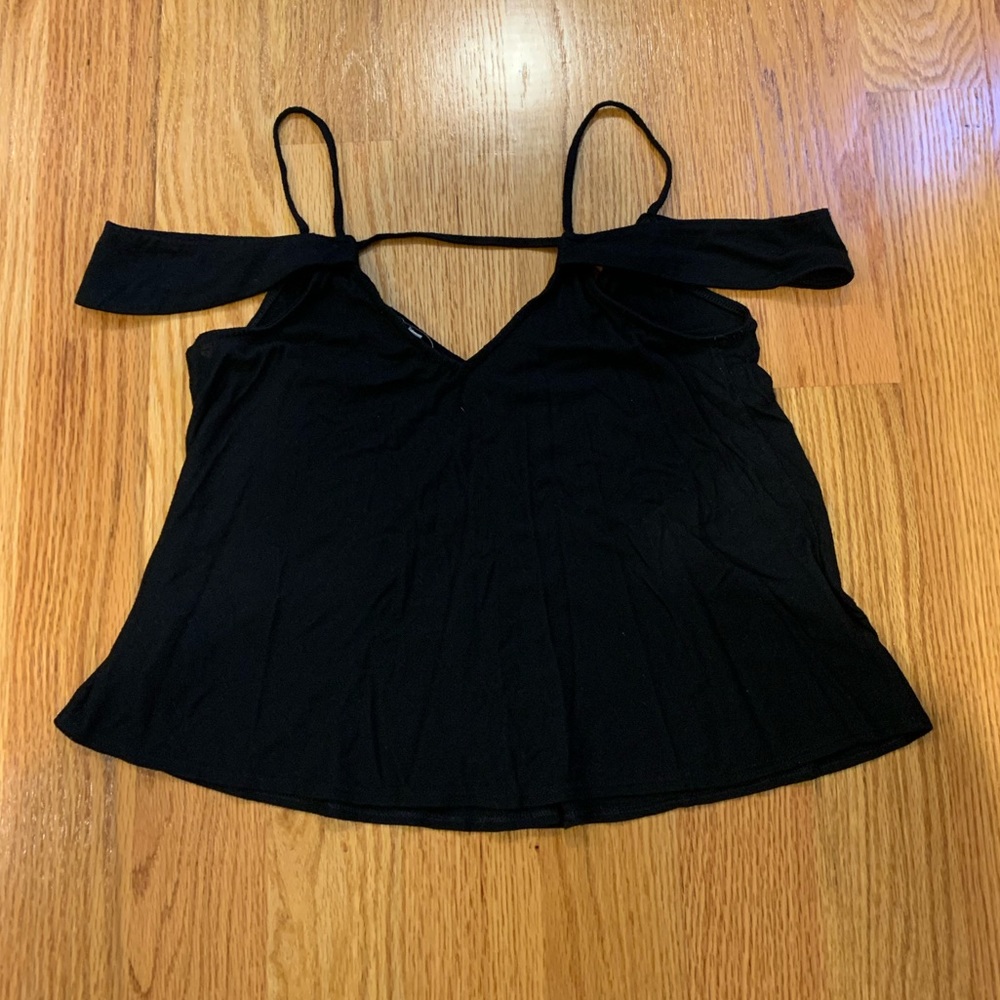 Express Black Off-The-Shoulder Tee - Size XS